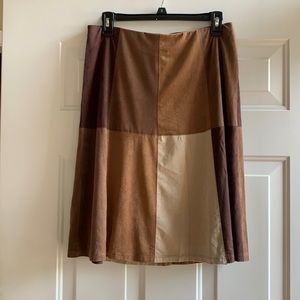 JohnPaulRichard faux suede color block skirt size small